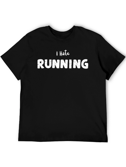 Camiseta Negra Odio Correr para Hombre