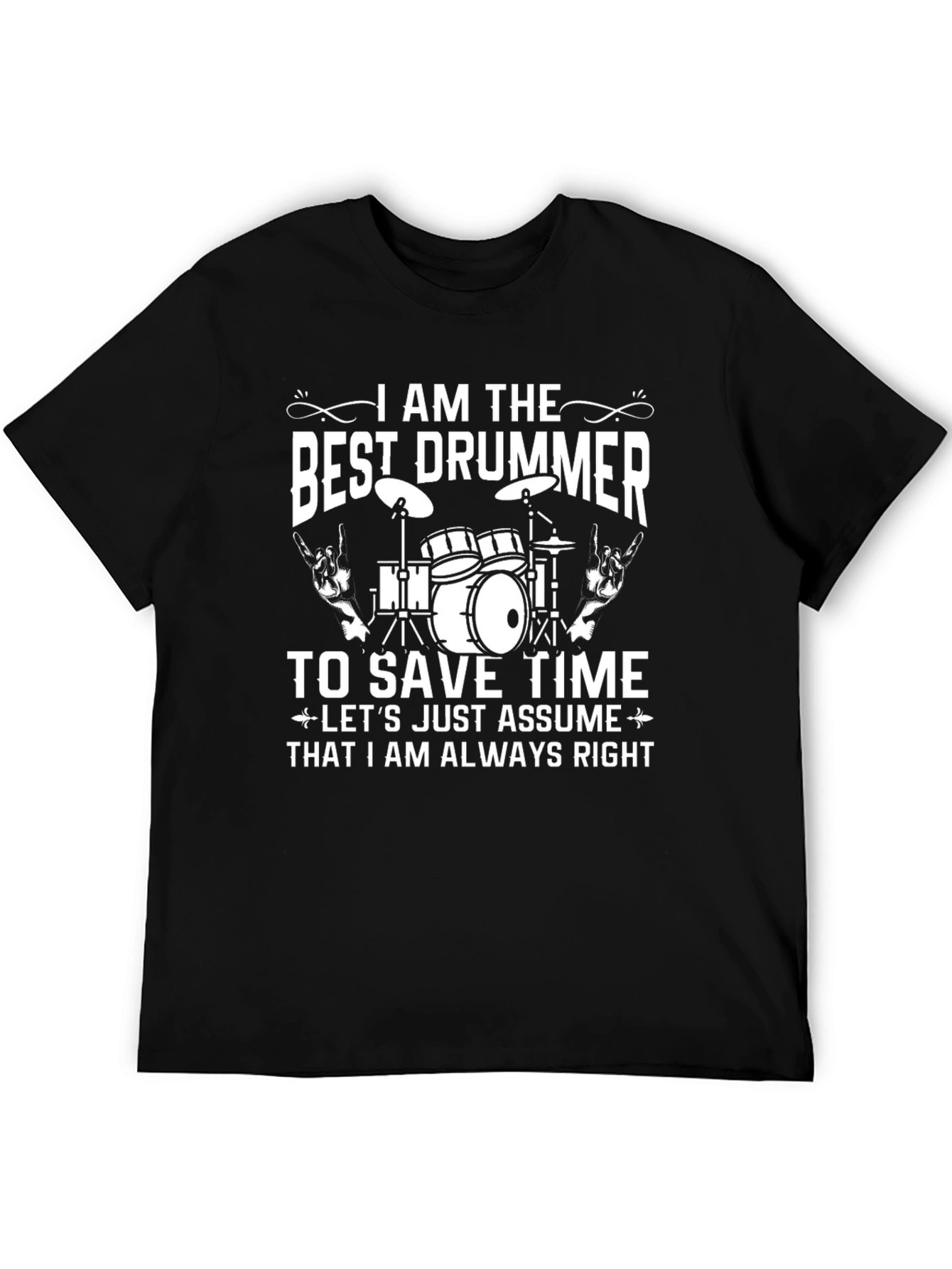 Camiseta Negra Best Drummer para Amantes de la Música
