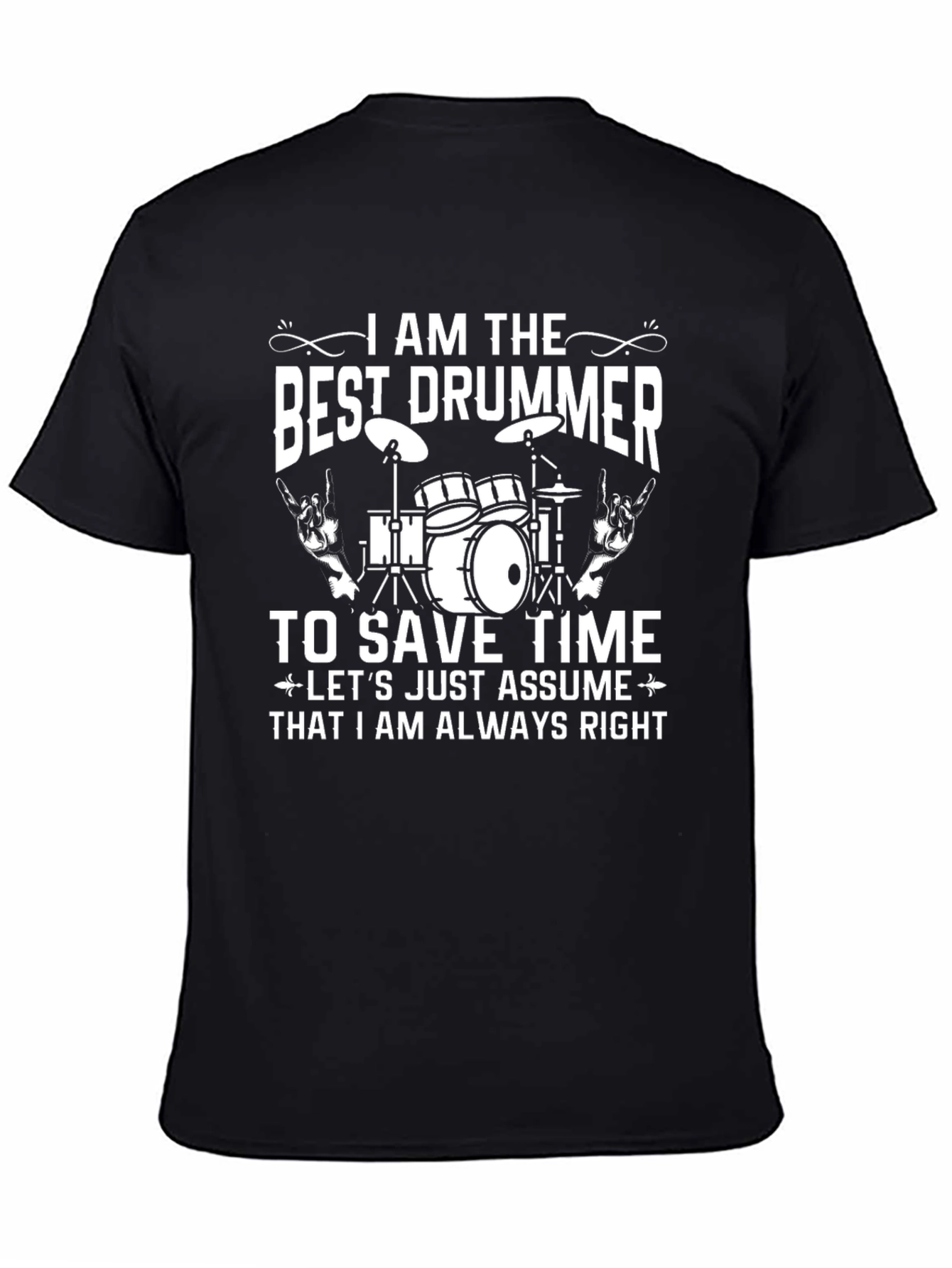 Camiseta Negra Best Drummer para Amantes de la Música