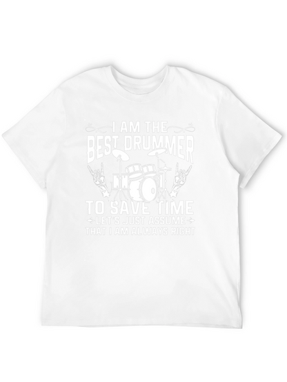 Camiseta Negra Best Drummer para Amantes de la Música