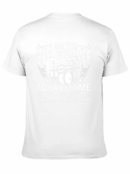 Camiseta Negra Best Drummer para Amantes de la Música