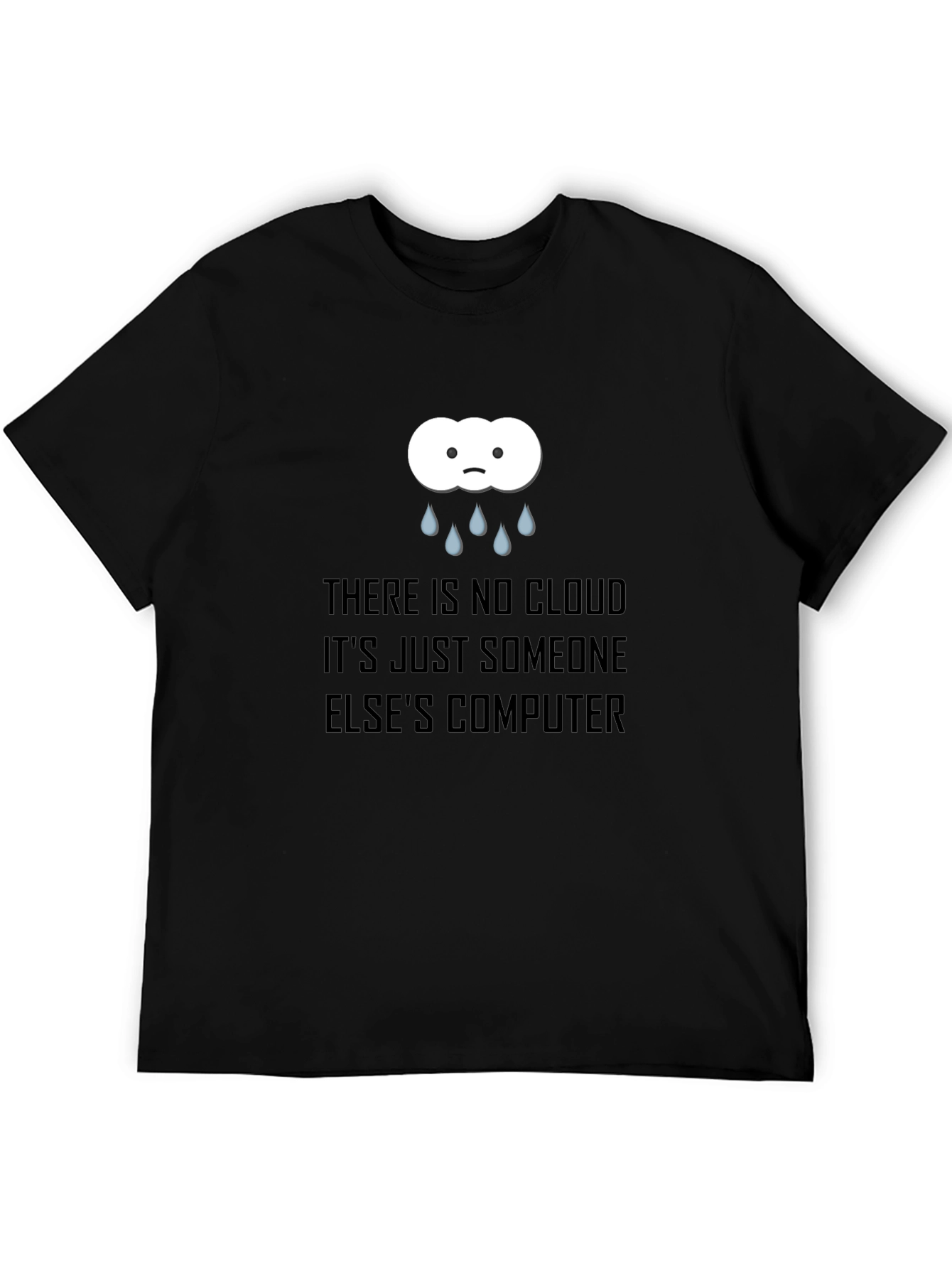 Camiseta Negra con Diseño de Nube Informática