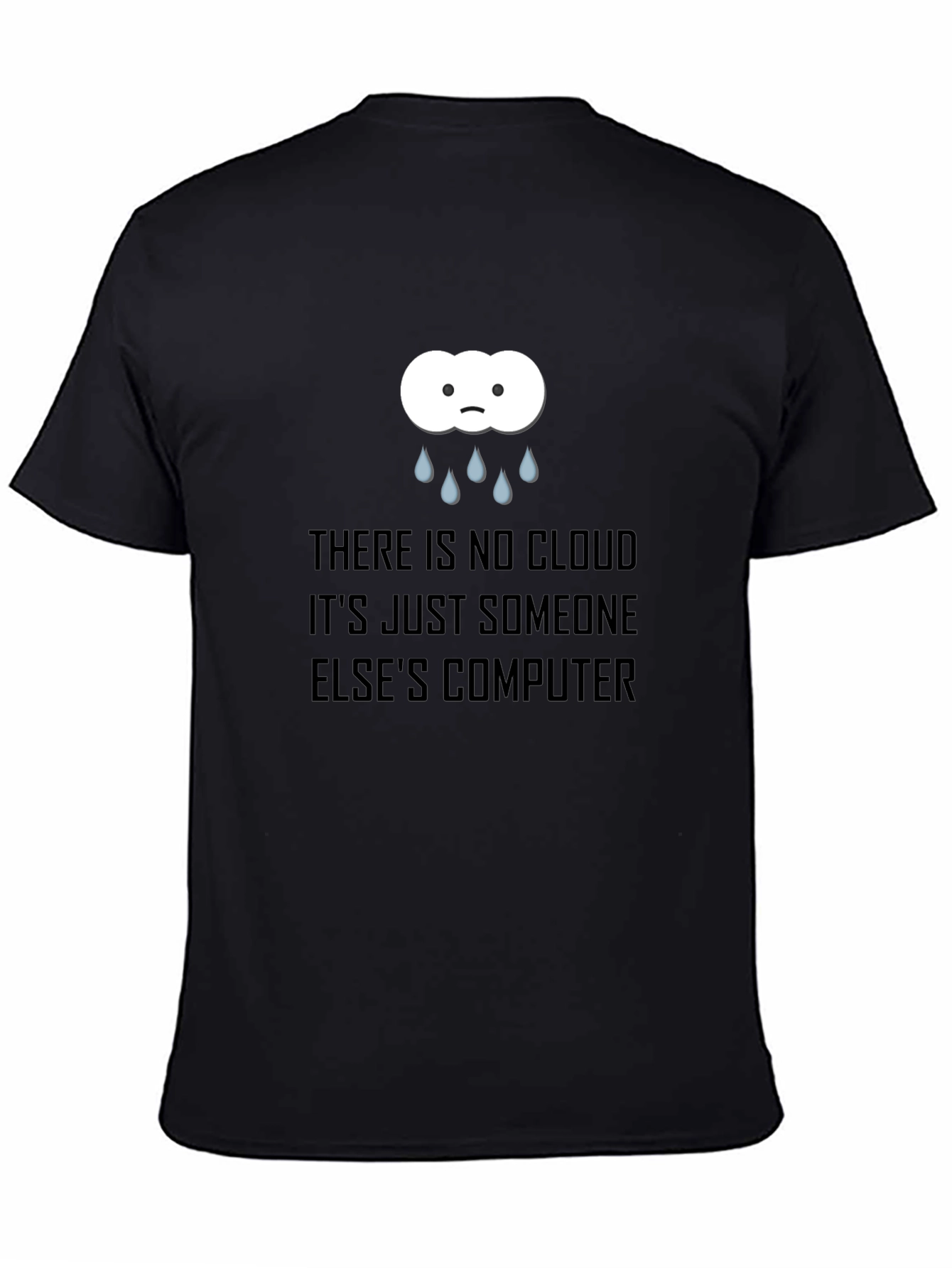 Camiseta Negra con Diseño de Nube Informática