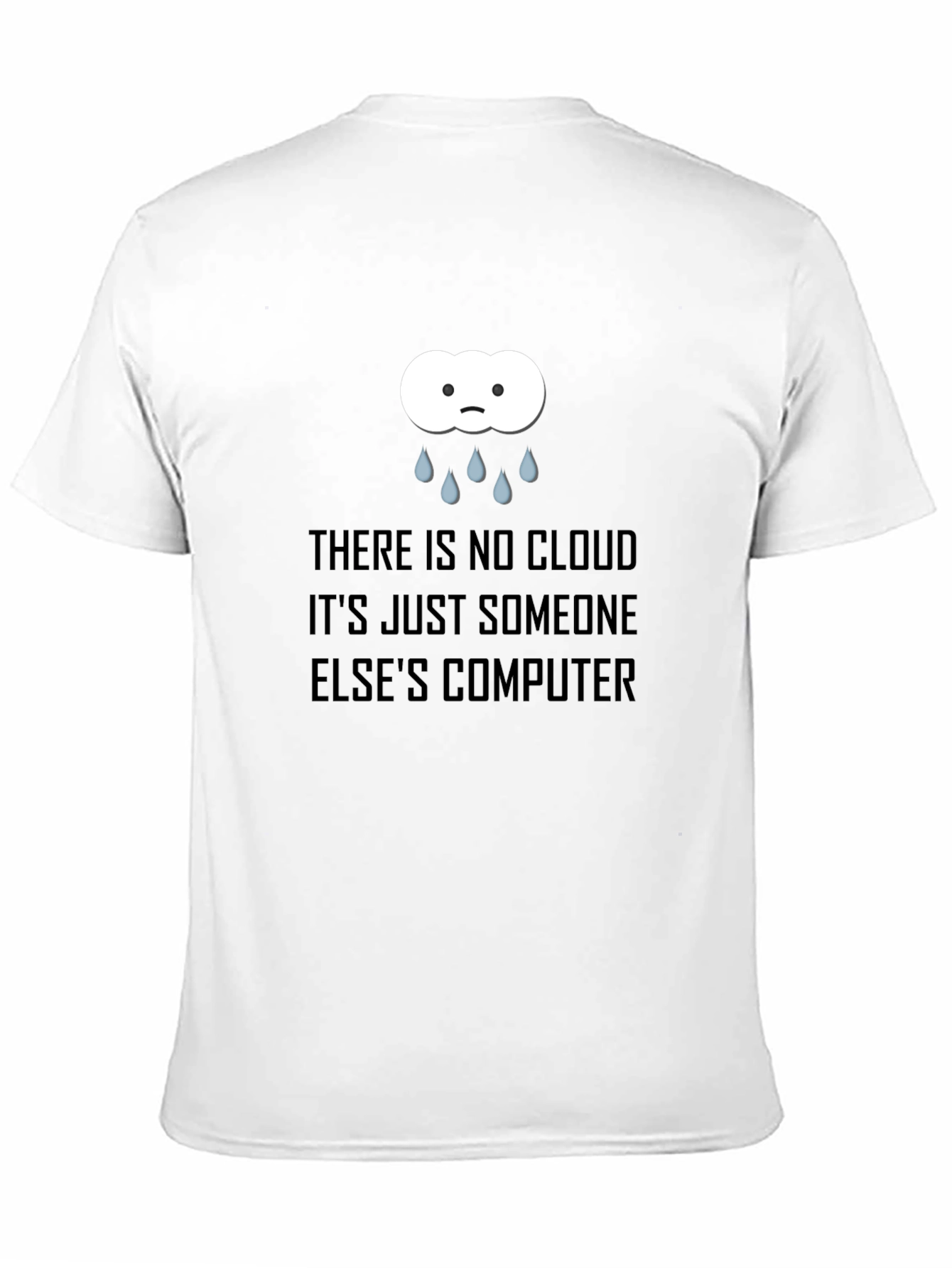 Camiseta Negra con Diseño de Nube Informática