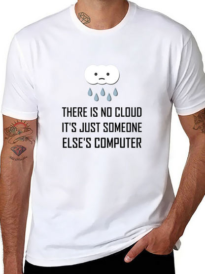 Camiseta Negra con Diseño de Nube Informática
