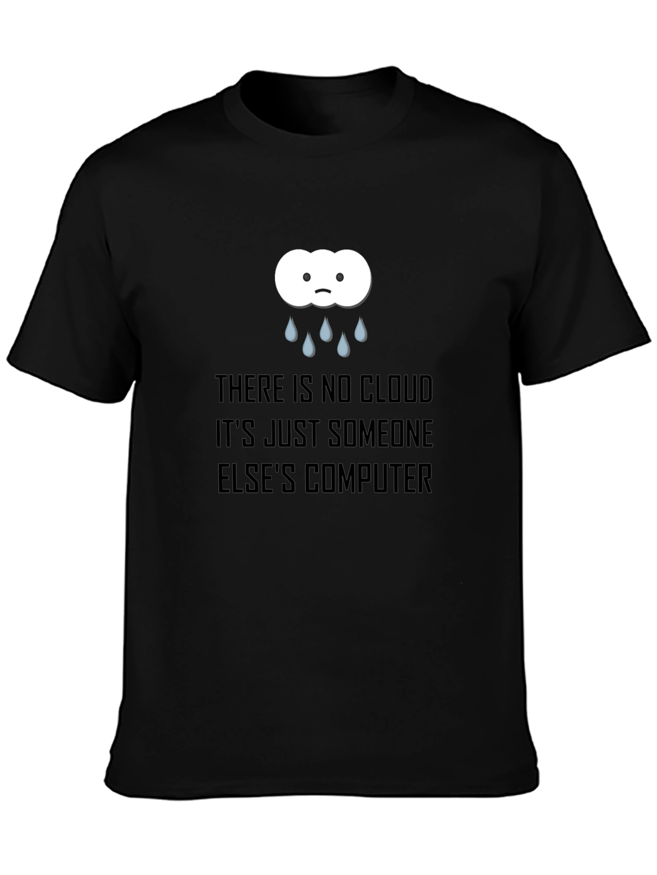 Camiseta Negra con Diseño de Nube Informática