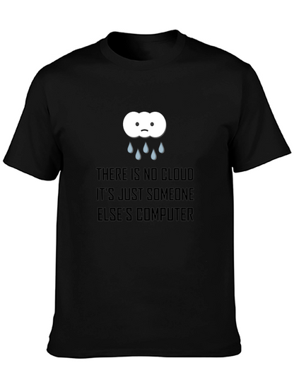 Camiseta Negra con Diseño de Nube Informática