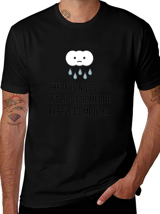 Camiseta Negra con Diseño de Nube Informática
