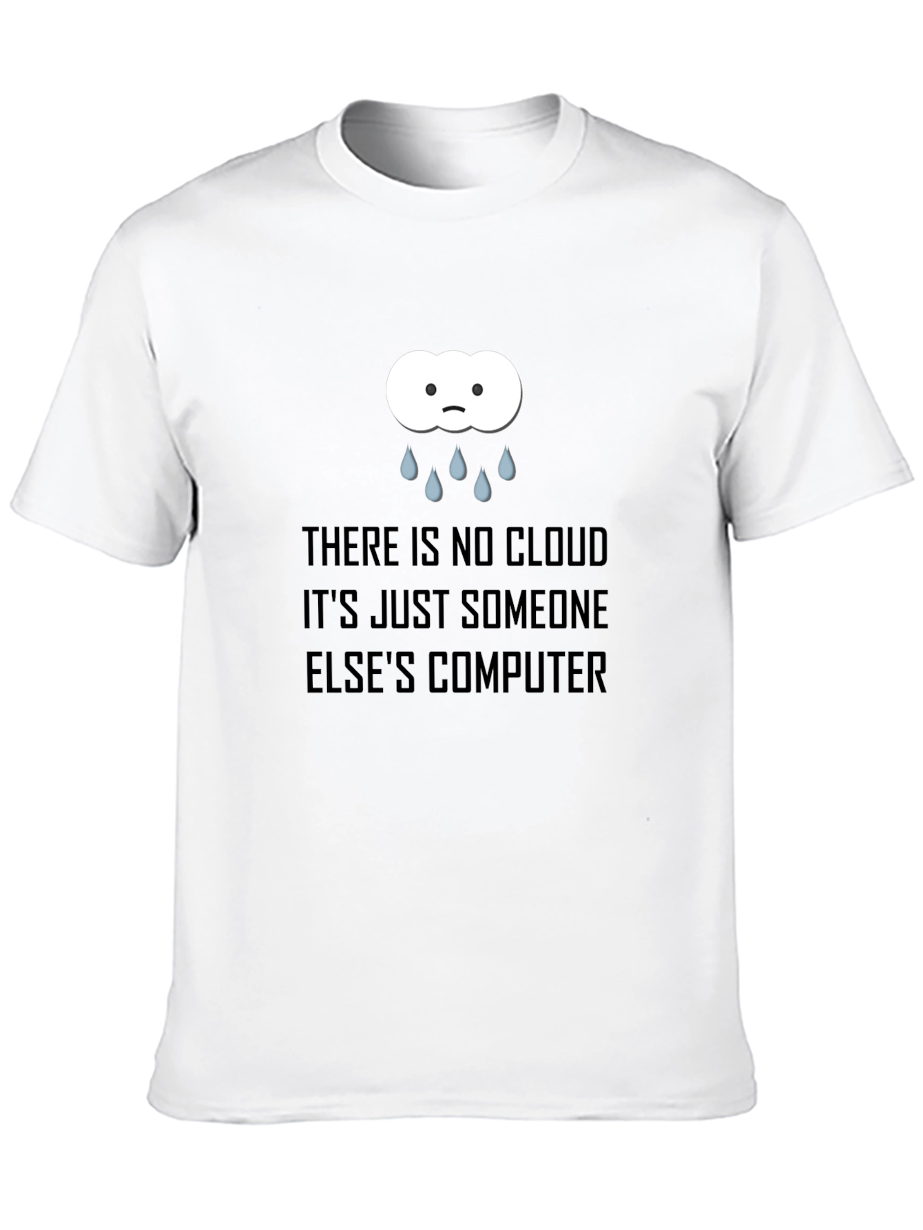 Camiseta Negra con Diseño de Nube Informática
