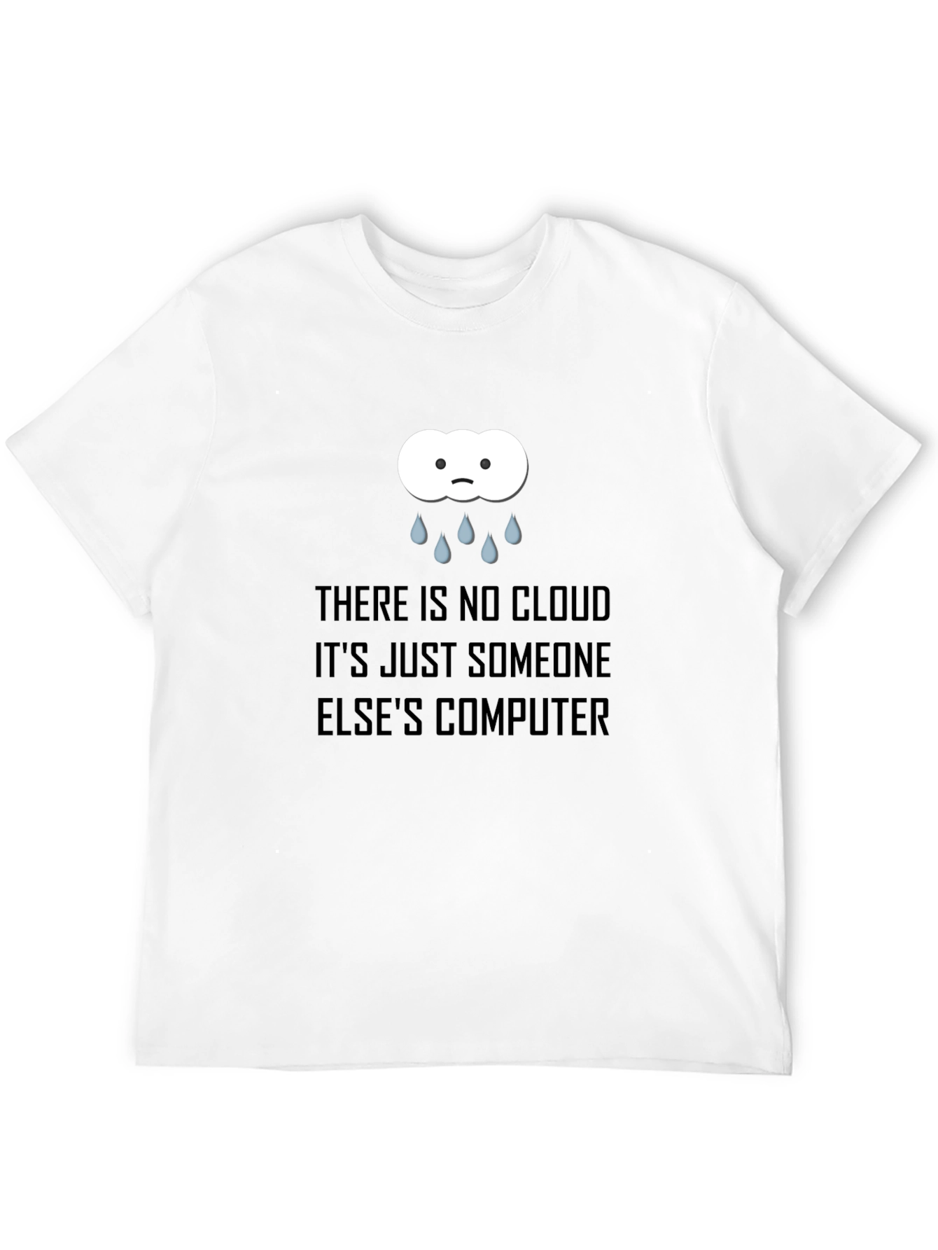 Camiseta Negra con Diseño de Nube Informática