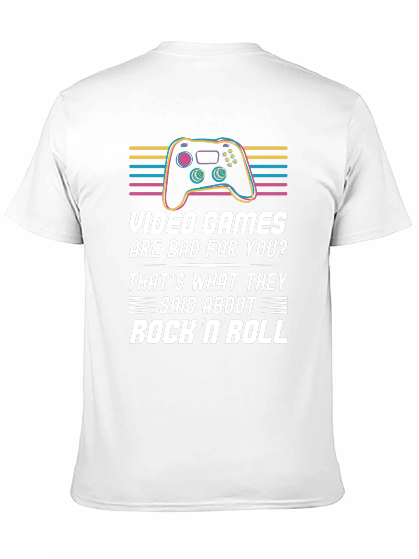 Camiseta Negra Gamer: Videojuegos vs. Rock N Roll