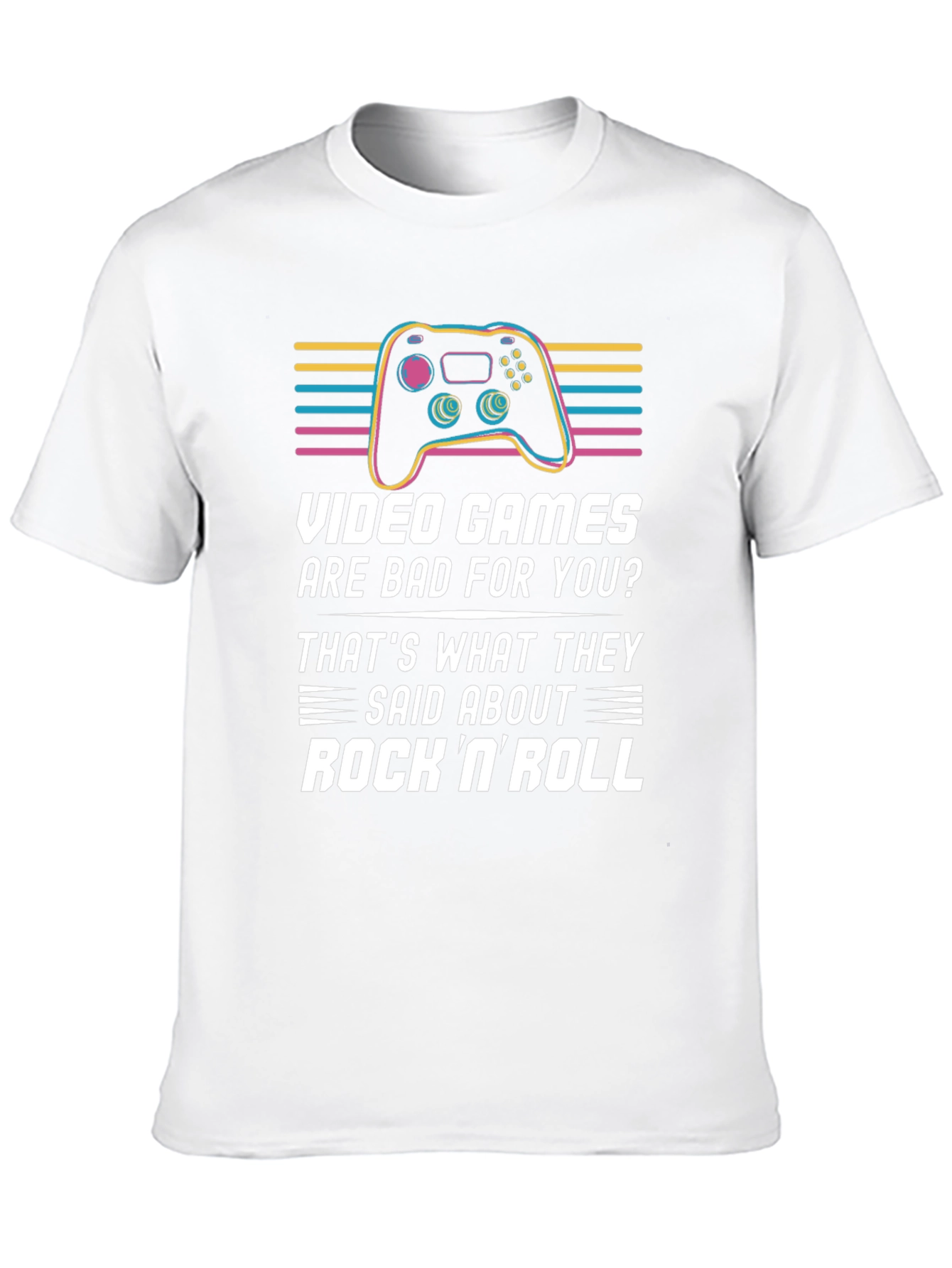 Camiseta Negra Gamer: Videojuegos vs. Rock N Roll