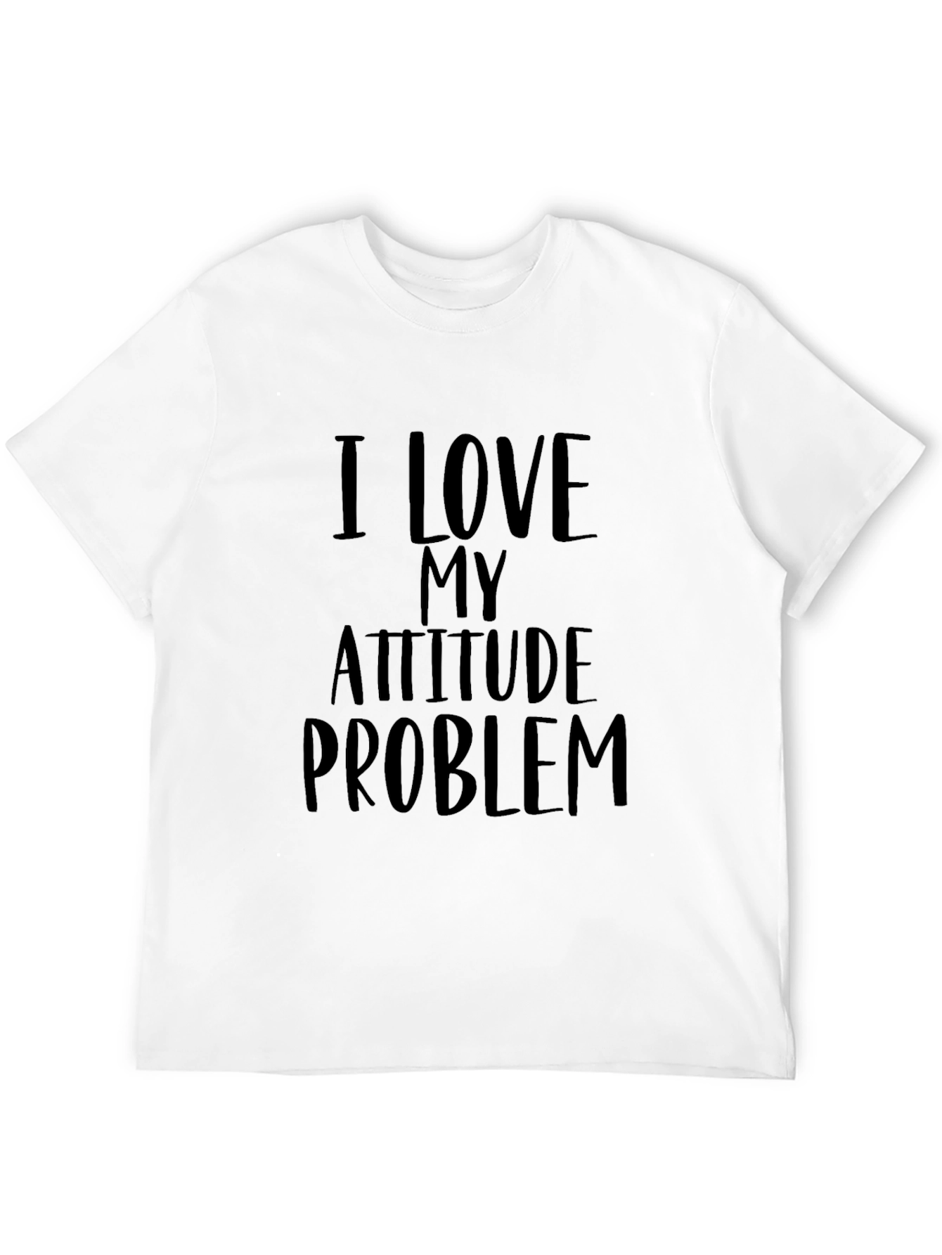 Camiseta Negra: Amo Mi Problema de Actitud