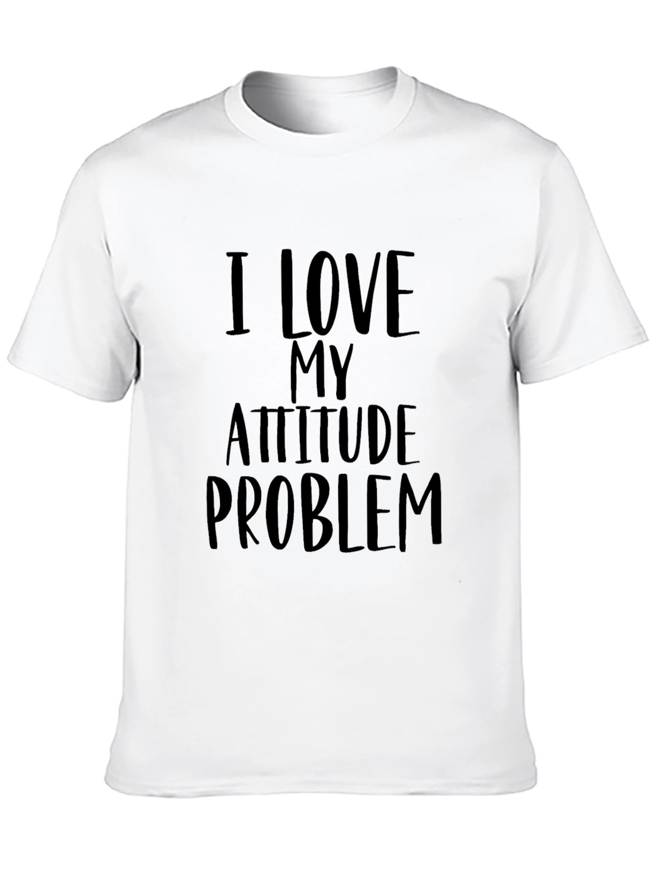 Camiseta Negra: Amo Mi Problema de Actitud