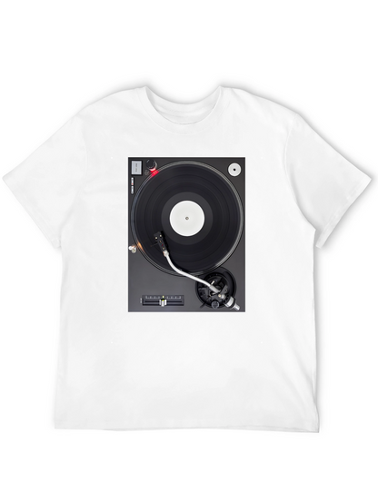 Camiseta Negra con Diseño de Tocadiscos