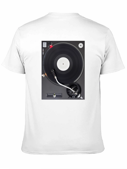 Camiseta Negra con Diseño de Tocadiscos