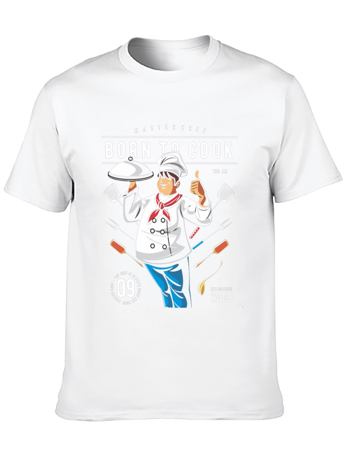 Camiseta Negra Born To Cook para Chef