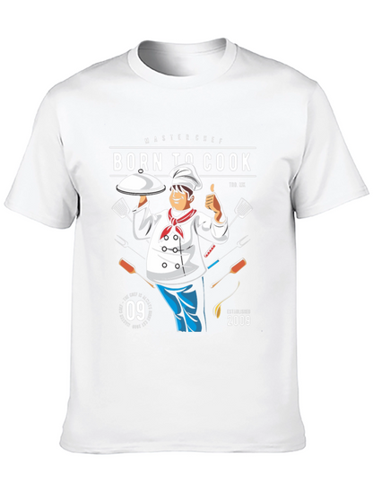 Camiseta Negra Born To Cook para Chef