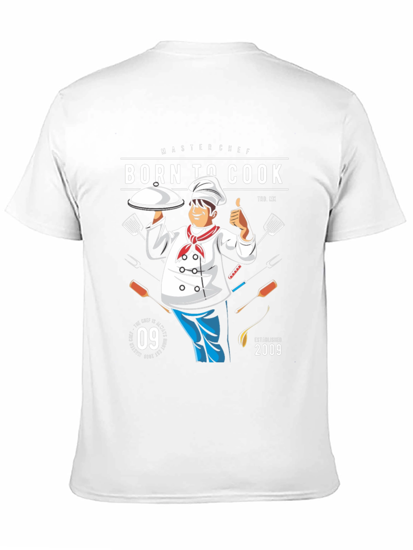 Camiseta Negra Born To Cook para Chef