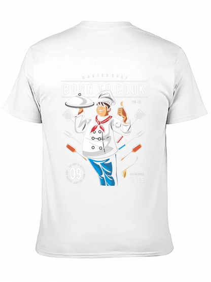 Camiseta Negra Born To Cook para Chef