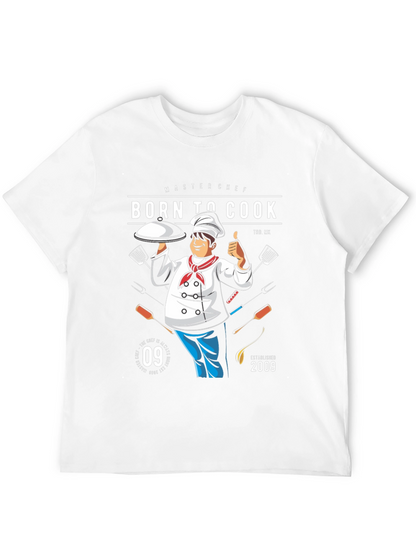 Camiseta Negra Born To Cook para Chef