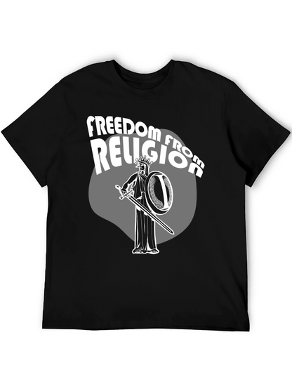 Camiseta Negra: Libertad de Religión con Estatua