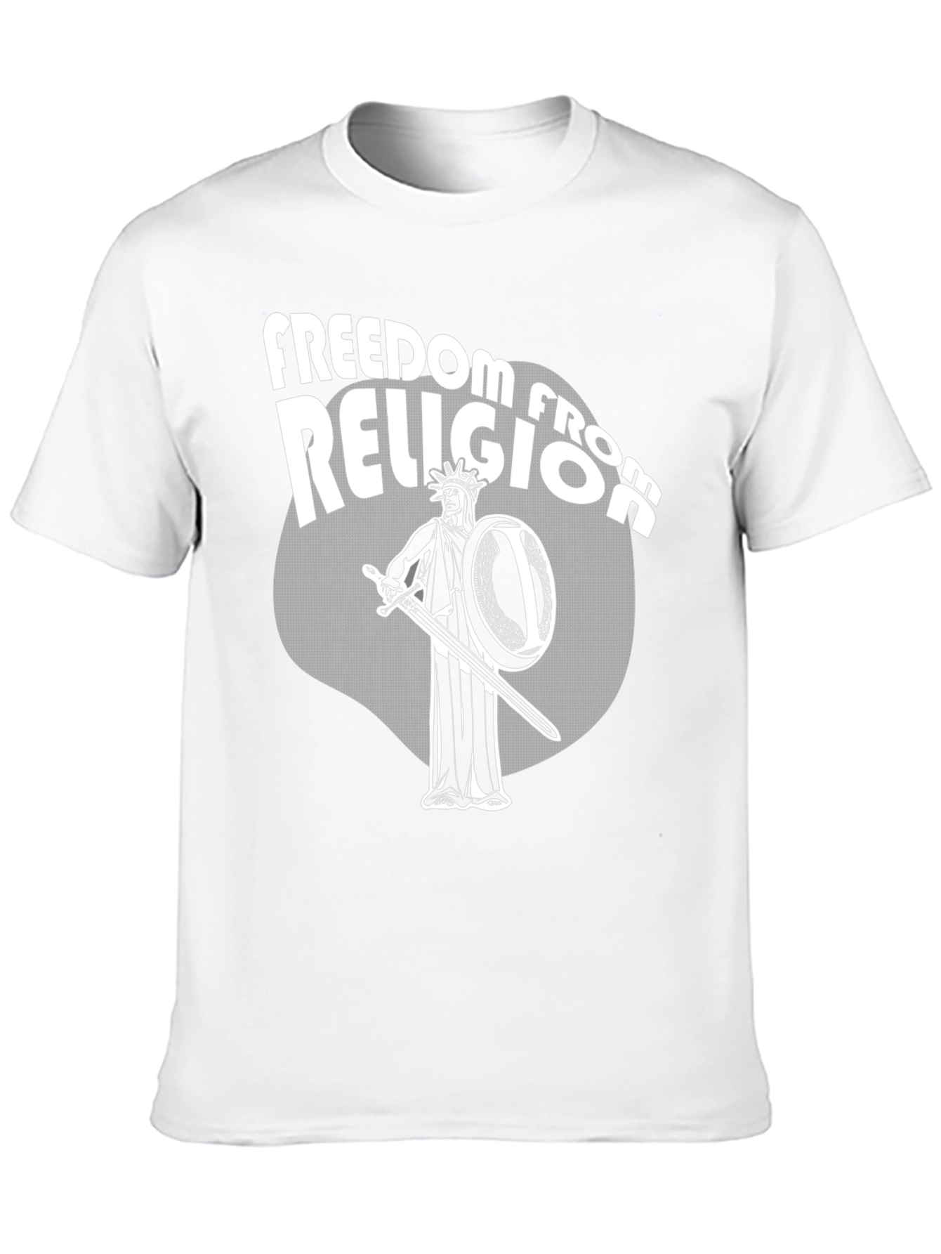 Camiseta Negra: Libertad de Religión con Estatua