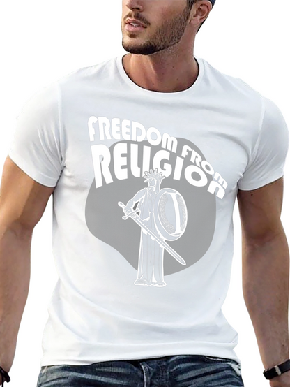 Camiseta Negra: Libertad de Religión con Estatua