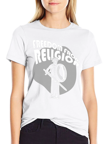 Camiseta Negra: Libertad de Religión con Estatua