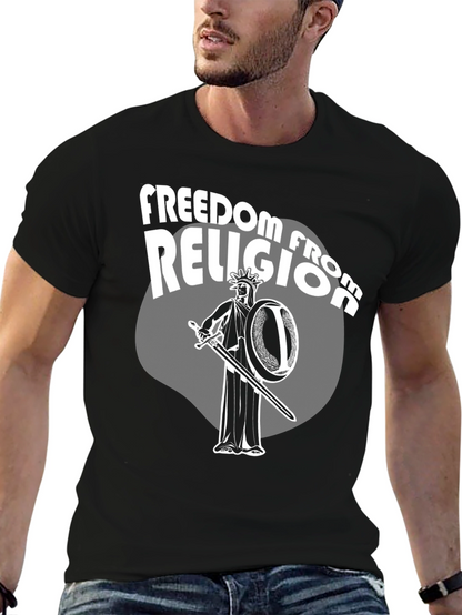 Camiseta Negra: Libertad de Religión con Estatua