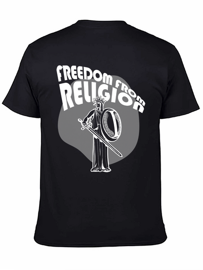 Camiseta Negra: Libertad de Religión con Estatua
