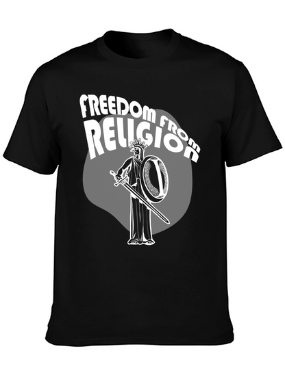 Camiseta Negra: Libertad de Religión con Estatua