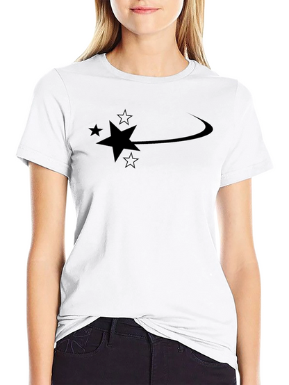 Camiseta Negra Hombre Diseño Estrellas
