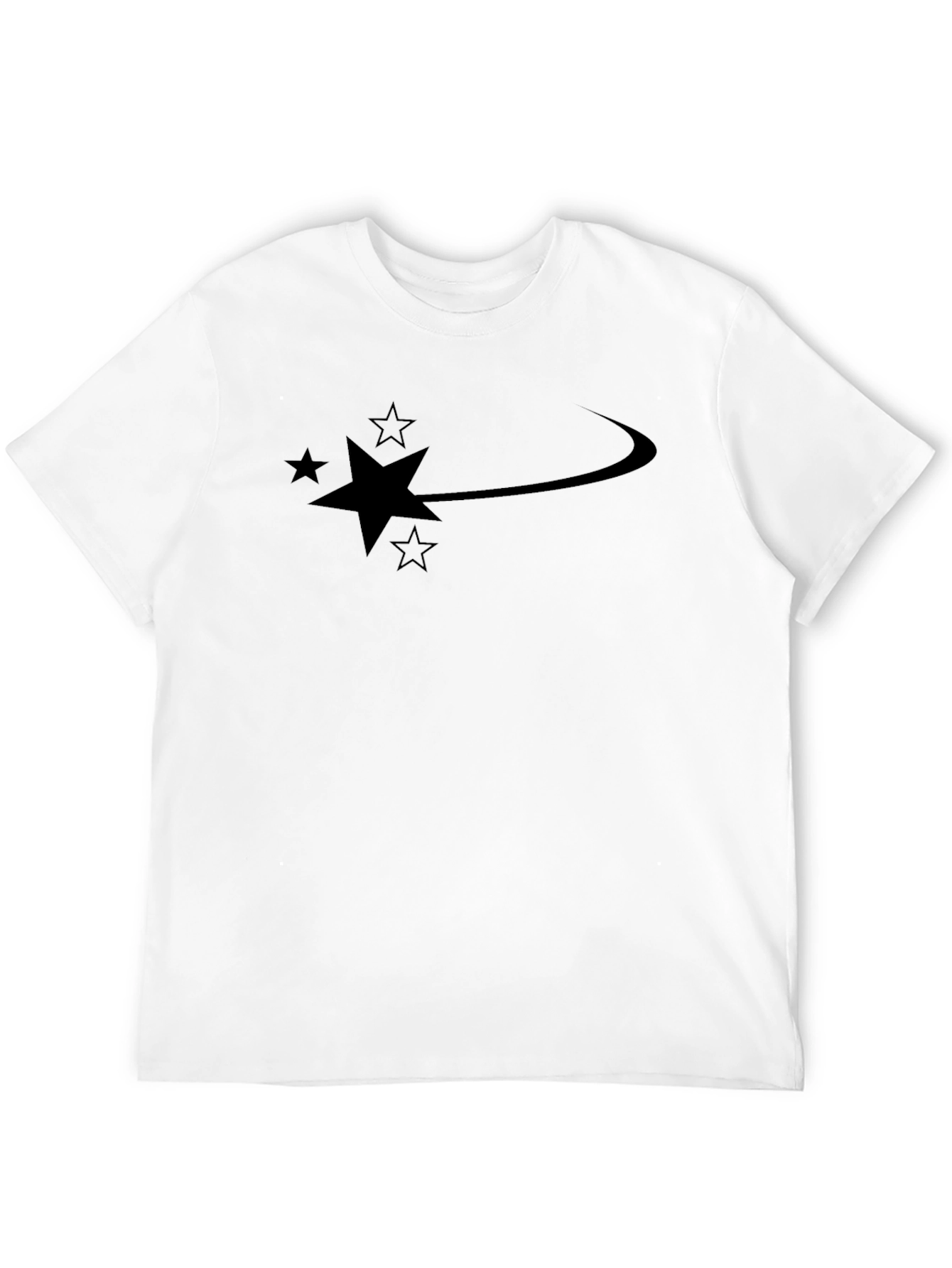 Camiseta Negra Hombre Diseño Estrellas