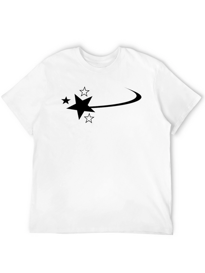 Camiseta Negra Hombre Diseño Estrellas