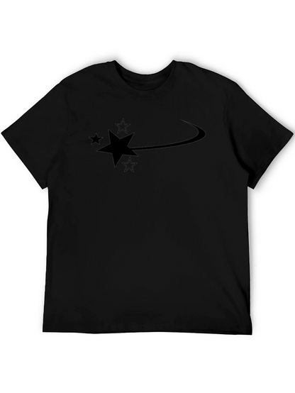 Camiseta Negra Hombre Diseño Estrellas