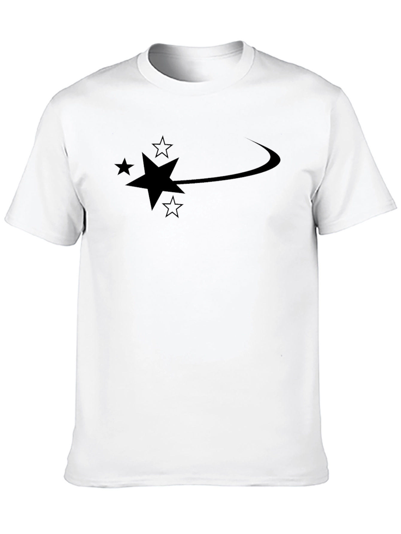 Camiseta Negra Hombre Diseño Estrellas