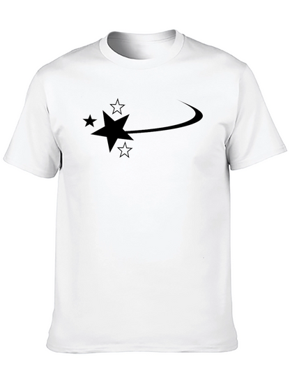 Camiseta Negra Hombre Diseño Estrellas