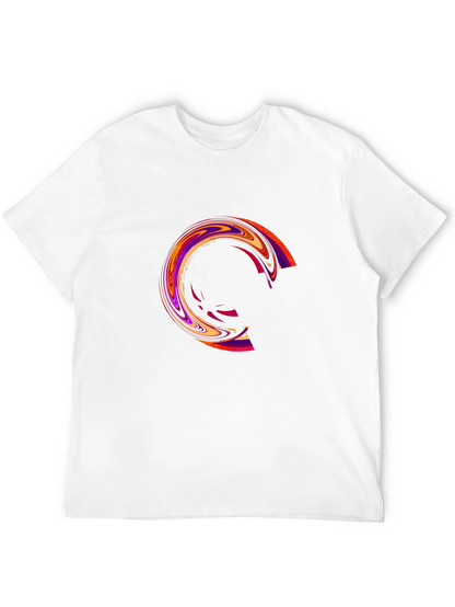 Camiseta Negra con Diseño Circular Abstracto