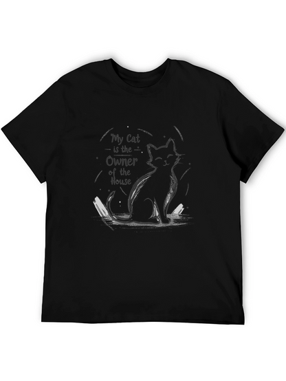 Camiseta Negra Gato Dueño de la Casa