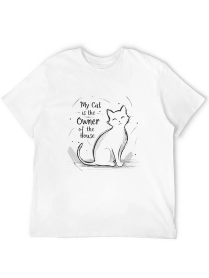 Camiseta Negra Gato Dueño de la Casa