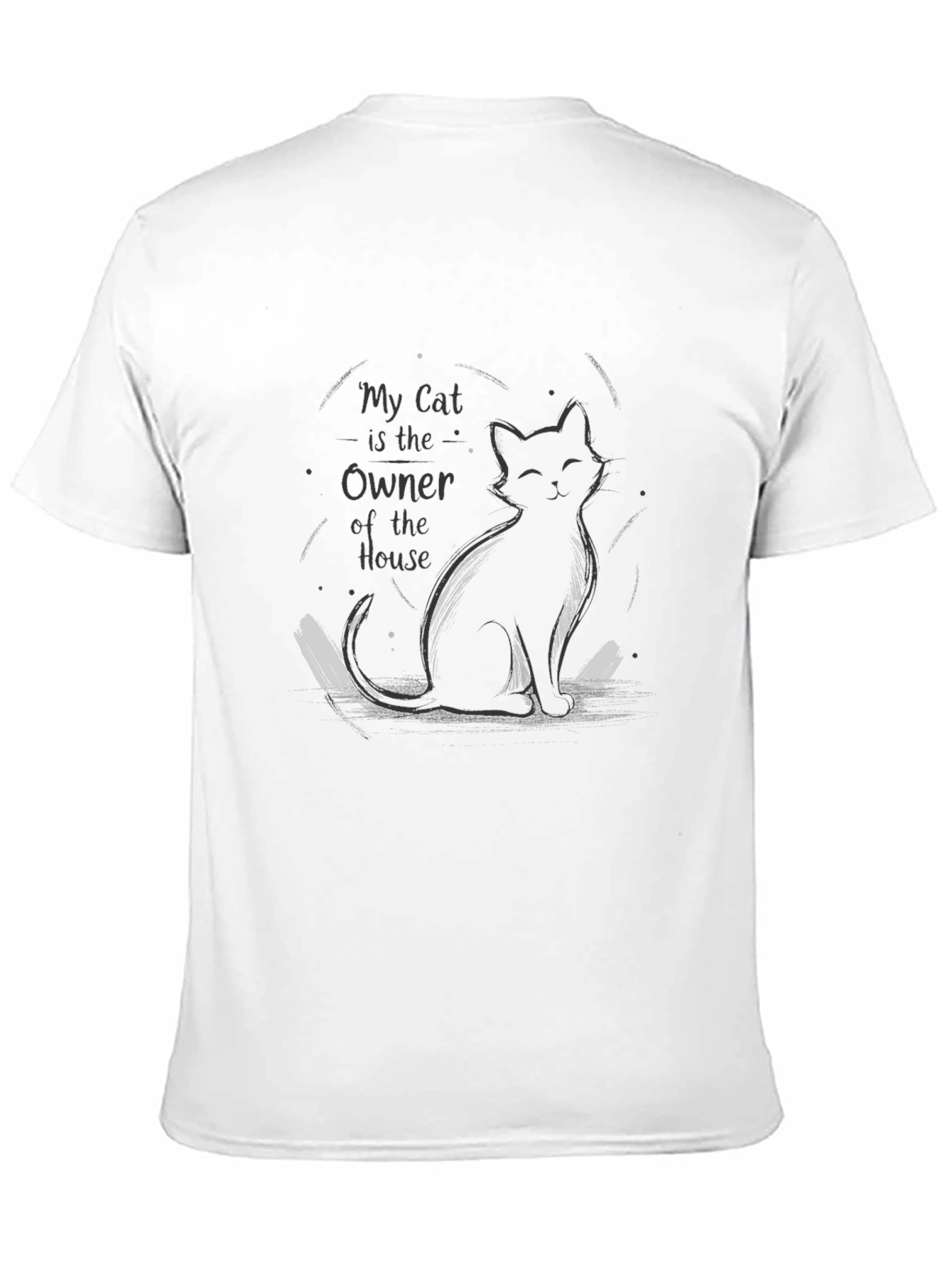 Camiseta Negra Gato Dueño de la Casa