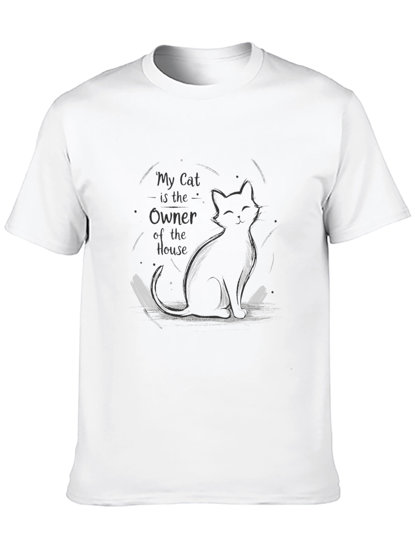 Camiseta Negra Gato Dueño de la Casa