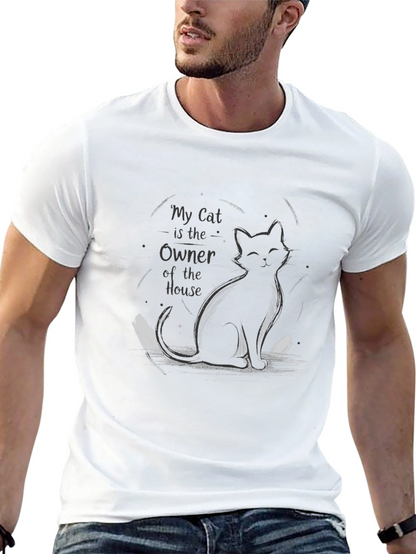 Camiseta Negra Gato Dueño de la Casa