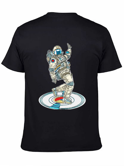 Camiseta Negra Astronauta Bailando en Vinilo