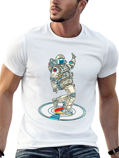 Camiseta Negra Astronauta Bailando en Vinilo