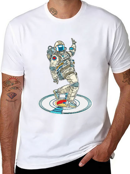 Camiseta Negra Astronauta Bailando en Vinilo