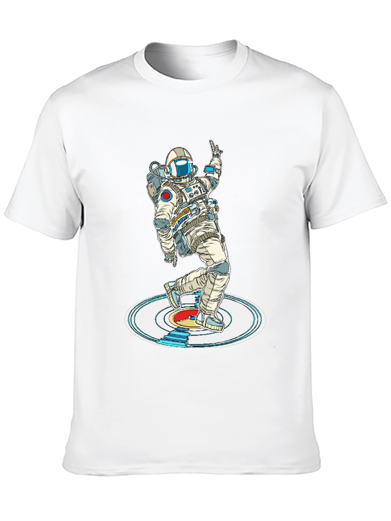 Camiseta Negra Astronauta Bailando en Vinilo