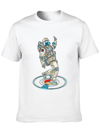 Camiseta Negra Astronauta Bailando en Vinilo