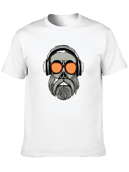 Camiseta Negra con Diseño Calavera Moderna